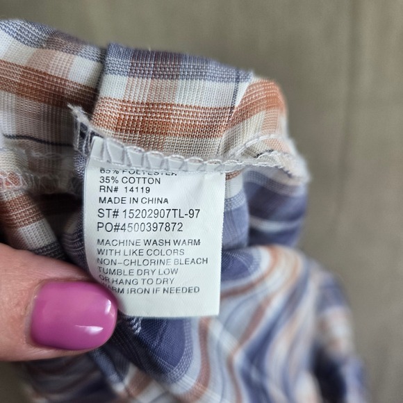 Ely Cattleman Men's Tall Western Plaid Long Sleeve‎ Shirt Cowboy 3XLT - Picture 8 of 8